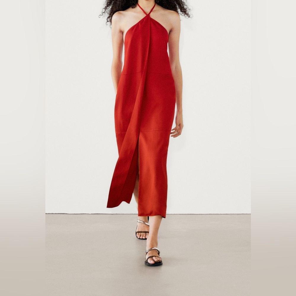 Massimo Dutti ~ Halter Midi Dress - Picture 9 of 9